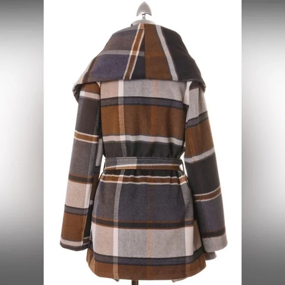 CHICWish Prairie Check Rabato Coat - Picture 3 of 10